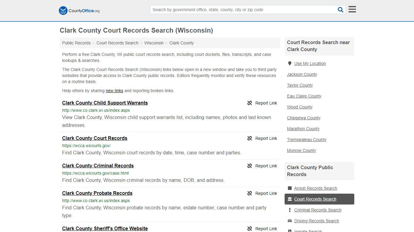 Court Records Search - Clark County, WI (Adoptions, Criminal, Child ...
